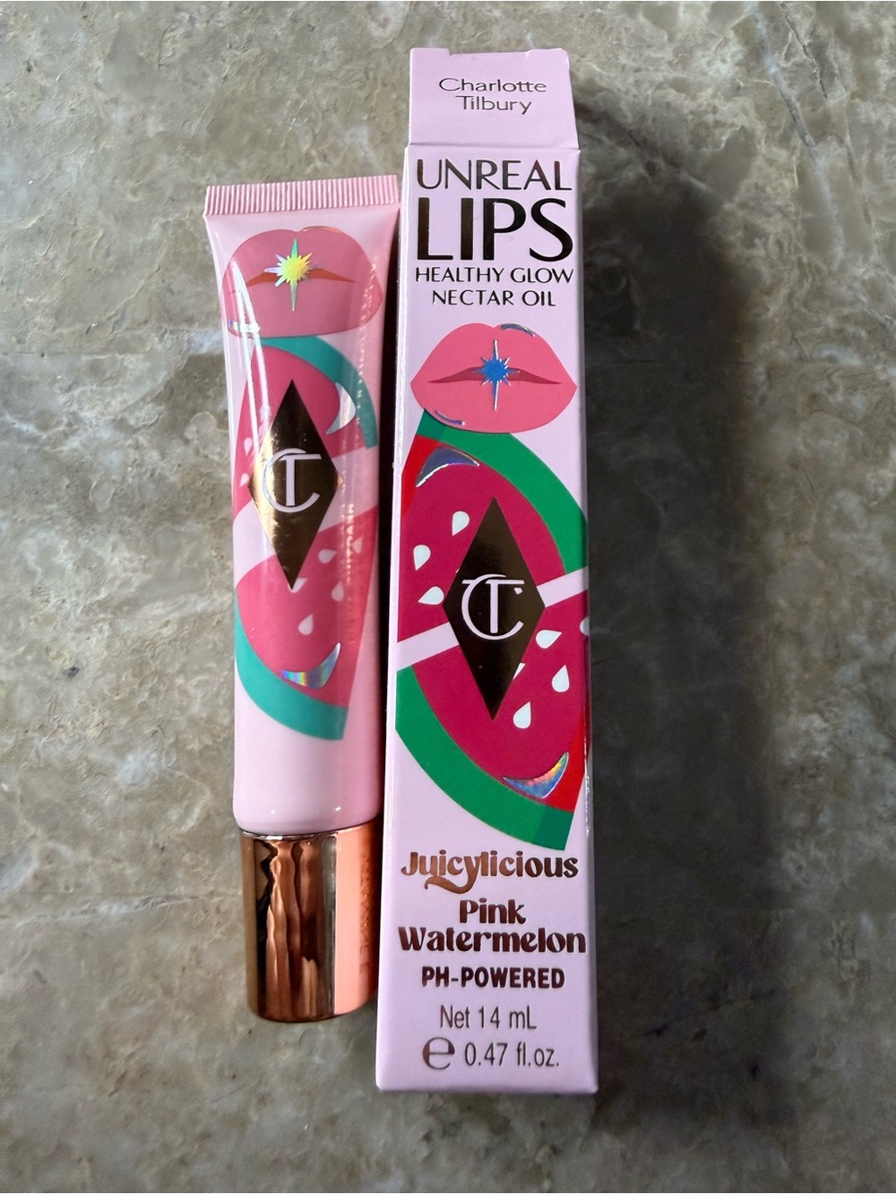 💋3-$36💋Charlotte Tilbury Unreal Lips Juicylicious Pink Watermelon Lip Nectar